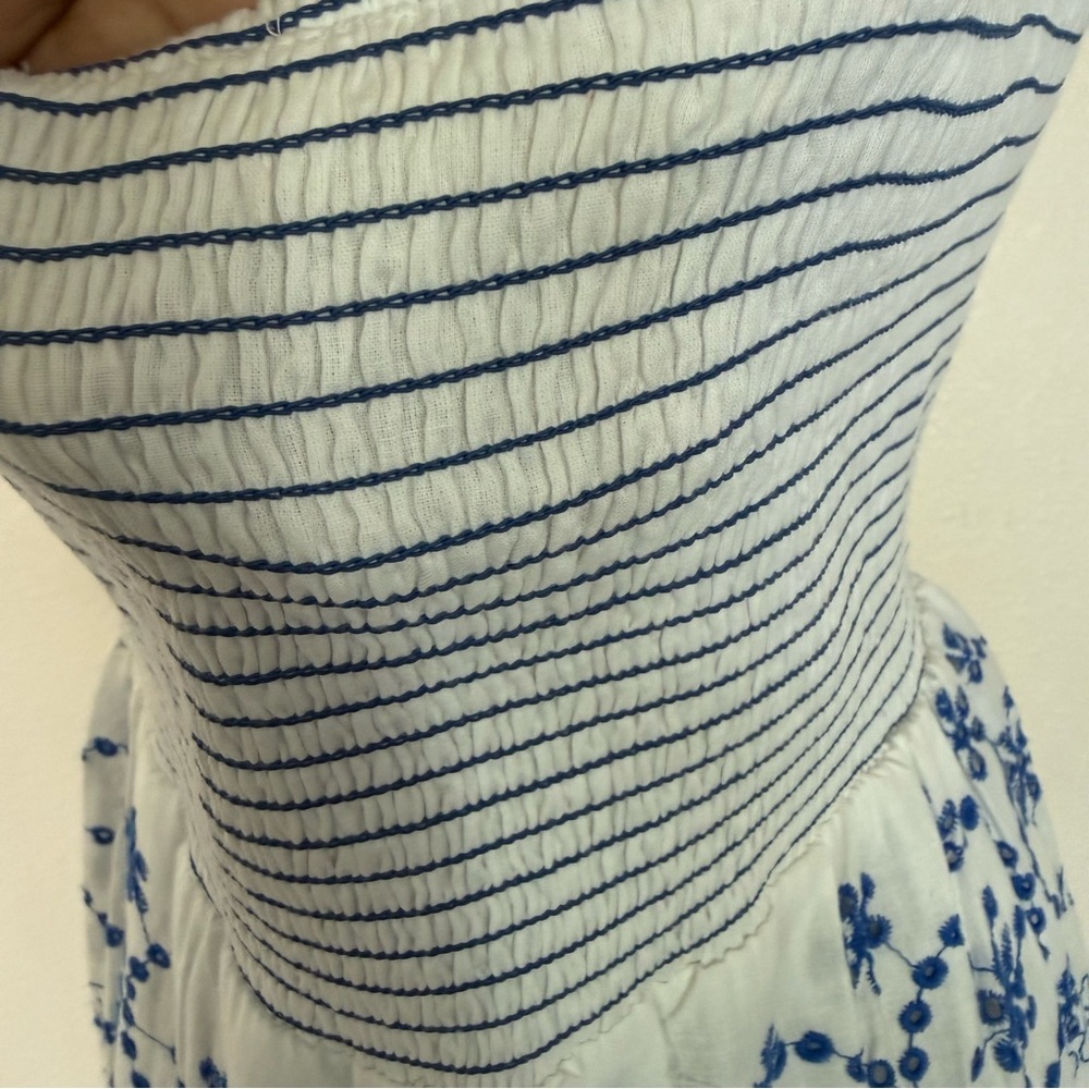 Chic Blue and White Floral Maxi Dress - Picture 8 of 14